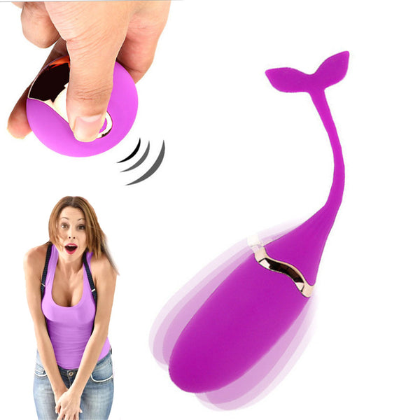 🥳Adult USB wireless charging tadpole small whale remote control fish tail jumping egg double G-spot adult jumping egg silicone